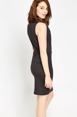 Bodycon Basic Dress M / Seide / Schwarz